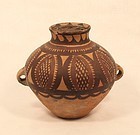Chinese Neolithic Terracotta pot with Geometric Paint work