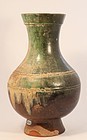 Chinese Han Dynasty Green and Amber Glazed Urn