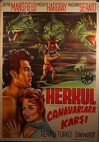 Turkish Lithograph Poster of Hercules Jane Mansfield Micky Hargitay v4