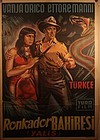 Vintage Turkish Lithograph poster of a Jungle Movie v9
