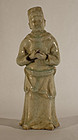 Chinese Qingbai Glazed Pottery Court figure