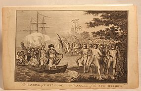 Capt Cook "Landing Of Capt Cook at Tanna New Hebrides" 1790