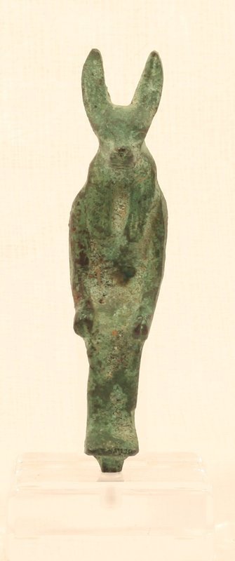 Seated Bronze Figure of Anubis On a throne