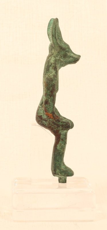 Seated Bronze Figure of Anubis On a throne