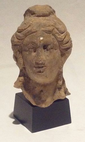 Ancient Terracotta head of Apollo or Alexander the Great