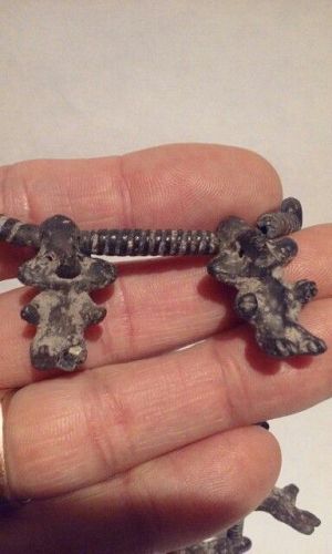 Pre columbian style Black Pottery Necklace with figures