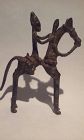 Early Dogon Bronze Horse and Rider with a Spear