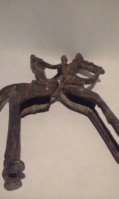 Early Dogon Bronze Horse and Rider with a Spear