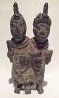 Antique Benin cast  Bronze Sculpture of a Royal Couple