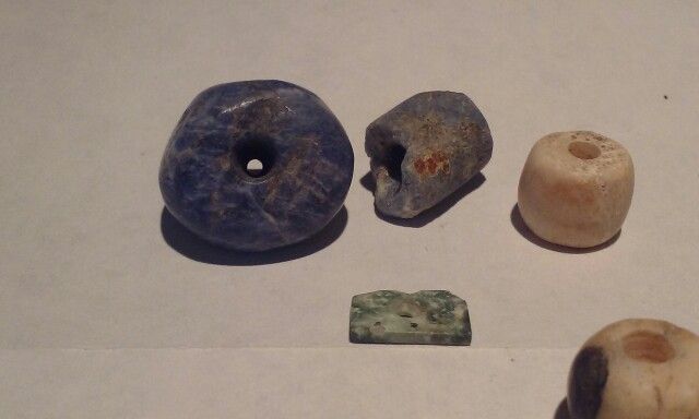 Pre Columbian Sodalite Stone and Chrysocolla bead group lot