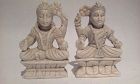 Pair of Vintage Hindu Alabaster Deity alter  Figures
