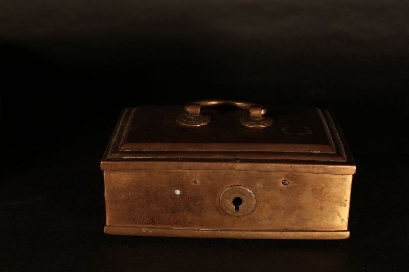 Antique British Colonial Betel nut Brass Box with compartment