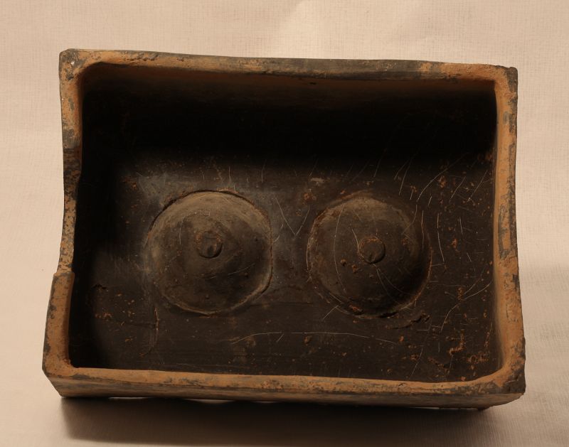 Primitive Han Dynasty  style Pottery Stove Model