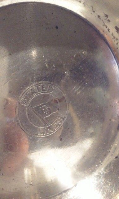 Sterling Dish From States Lines ocean liner Spy Ship