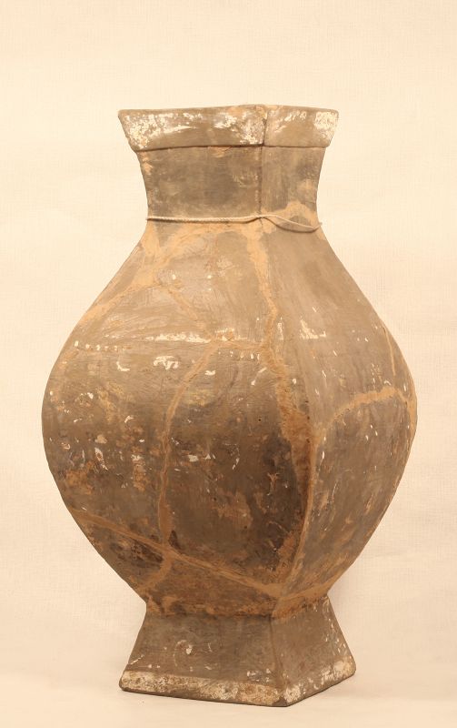 Chinese Han Dynasty Grey Pottery Hu Urn