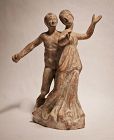Tanagran Apollo and Daphne Terracotta figure