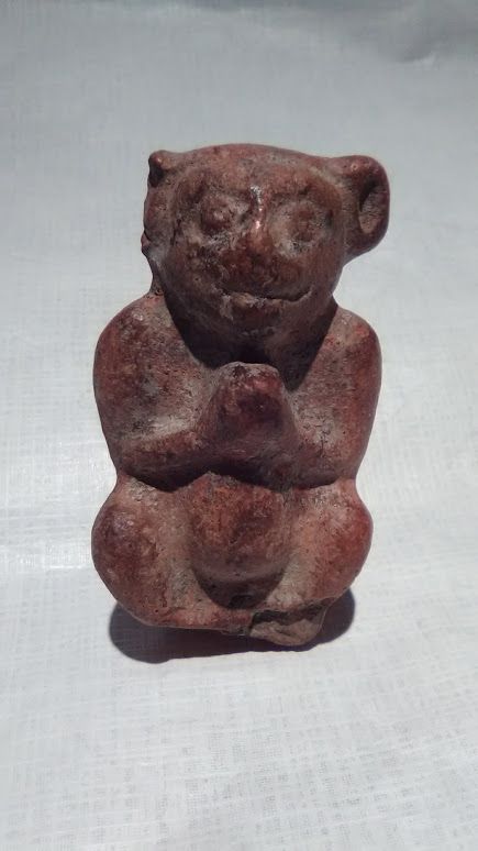 300-200 BC Mauryan Empire Terracotta Monkey Figure v7