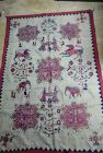 India 19thc Kantha silk embroidered Tapestry v6