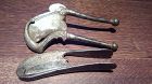 Indian steel and silver inlay Betel nut cutters one signed