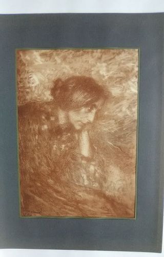 Lucien Lévy-Dhurmer Collotype hand signed limited edition 1917