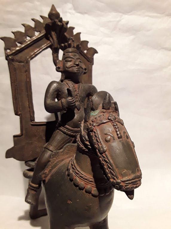 Fine Hindu Bronze figure of Khandoba 17thc v8