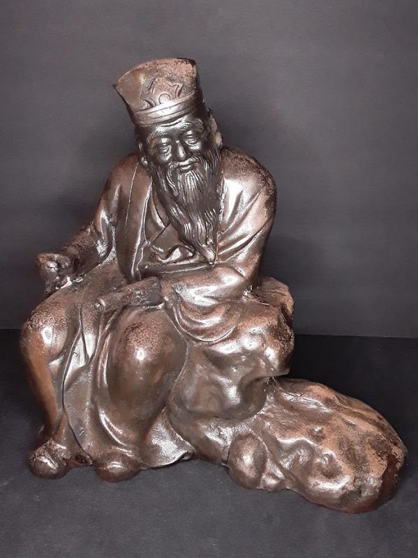 Vintage Chinese Bronze figure of a Sage