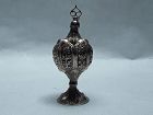 Middle Eastern Sterling Silver Perfume bottle Hand tooled