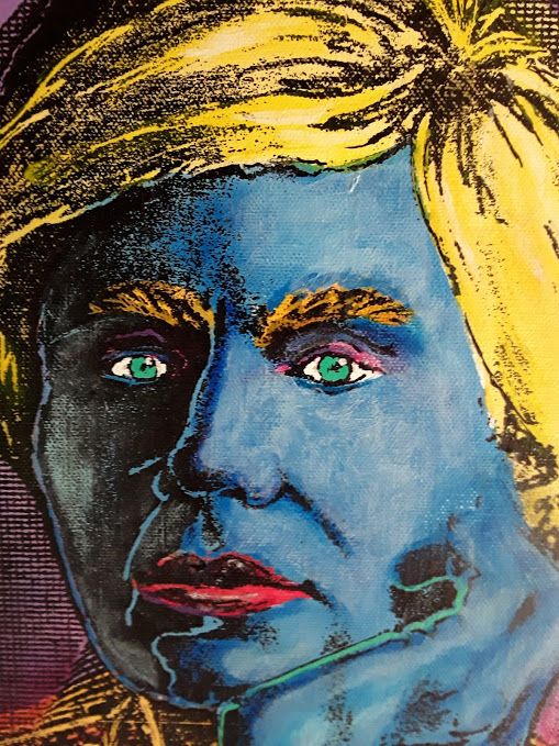 After Steve Kaufman  Original Acrylic painting Andy Warhol