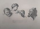 "William Hogarth"Four Heads from the Cartoons at Hampton Court Heath
