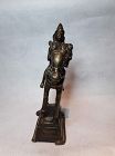 18th- 19th c Hindu South Indian Bronze Khandoba & Mhalsa