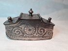 Chased Silver Metal Betel Nut box