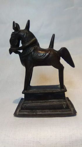 Antique Hindu  Bronze Figure of a Horse