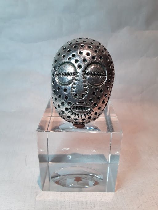 Alexander Ney Russian American contemporary sculptor &quot;Silver Mask&quot;