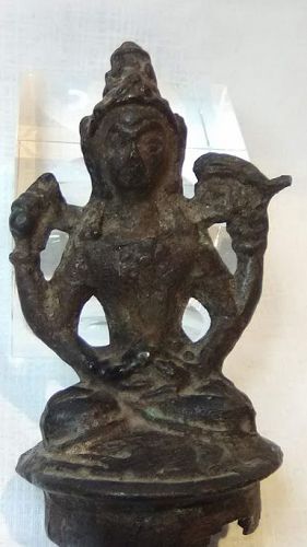 Hindu Bronze figure Chola - Javanese style seated  figure N/E