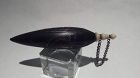 19th C Indian seed pod scent vile with silver inlay and turn cap