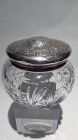 Sterling Silver & Cut Crystal Humidor stash dresser Jar