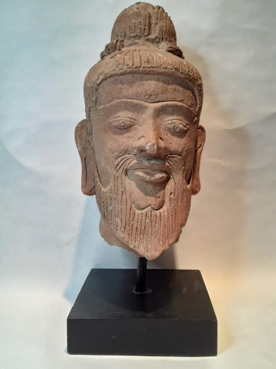 Majapahit Terracotta head of a bearded man