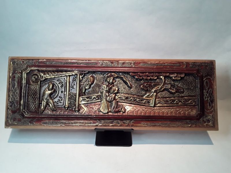 Chinese carved and lacquered architectural panels