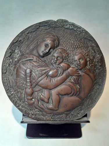 Madonna of the Chair bronzed plaque