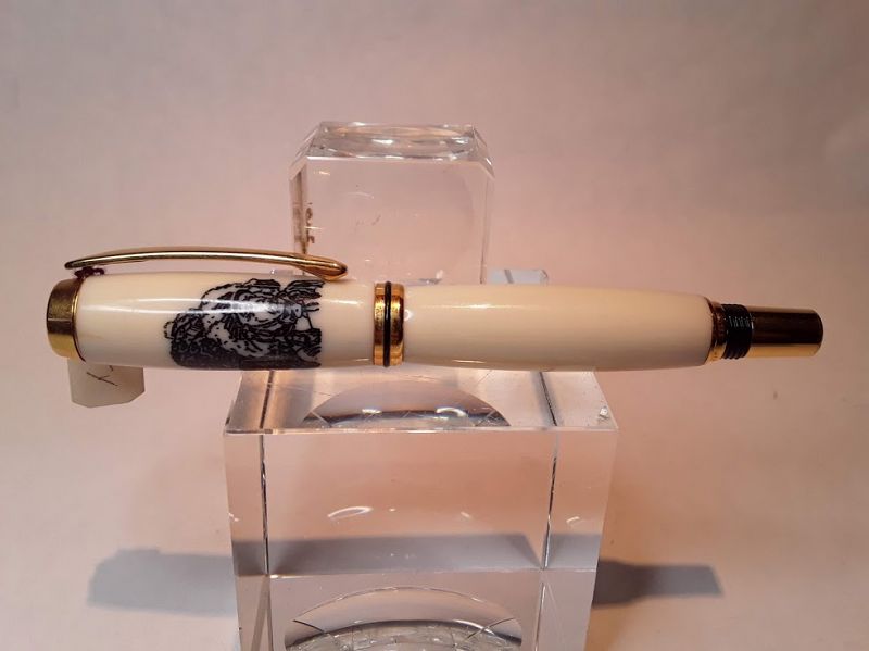 Faux Ivory hand made Rollerball writing Pen