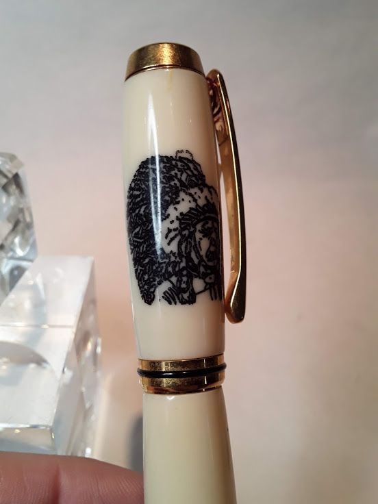 Faux Ivory hand made Rollerball writing Pen