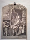 King David playing the harp By Jacques Chereau 1718-1729