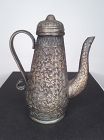 Chinese Antique tooled brass - bronze wine pot