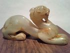 Antique Chinese Tang style White Jade Tiger