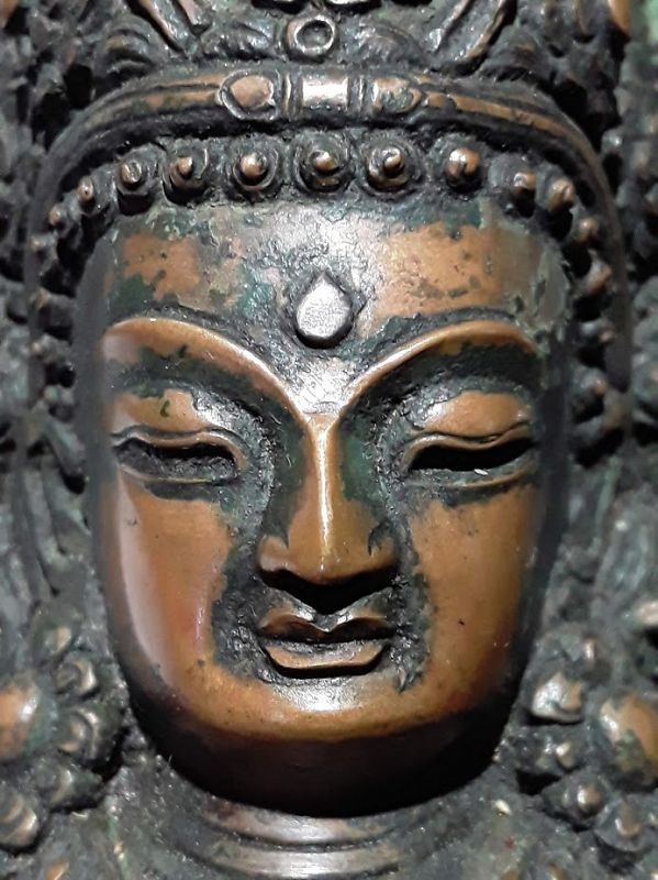 Nepal 16-18th C Copper silver Dipankara Buddha