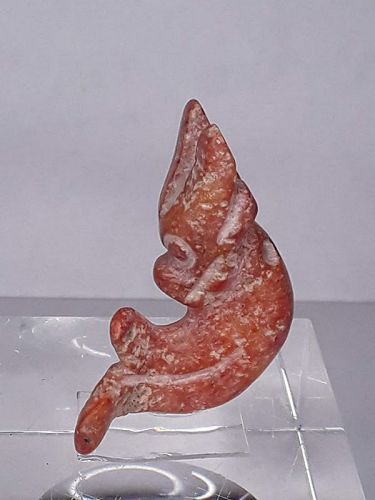 Hongshan Orange Nephrite Jade Dragon Embryo Pendant