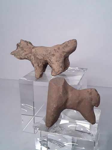 Mexican Pre Columbian Tlatilco Terracotta Dog and another