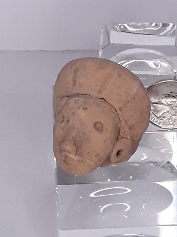 Mexican Pre Columbian Tlatilco Terracotta Head with headdress