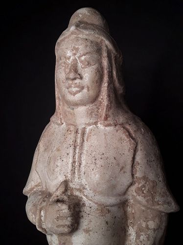 Sui -Tang Straw-Glazed Figure of a Tomb Guardian