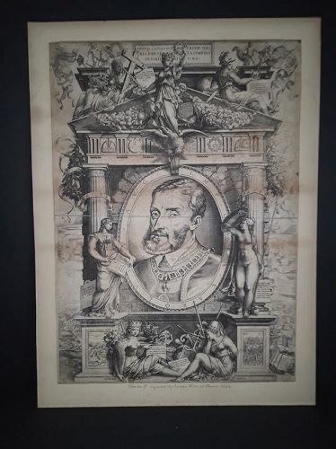 Enea Vico Charles V Engraving c 1550 from the old Tiffany location 5th